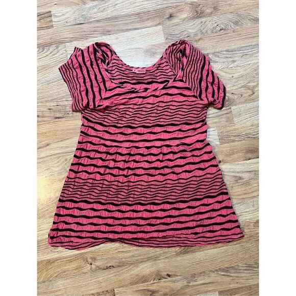 Tinanello Rare Andalucia Tunic Pink & Black Short Sleeves Size M - Picture 7 of 9